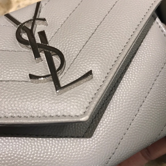 NWT Saint Laurent YSL Chevron Flap Leather Wallet - Picture 4 of 7